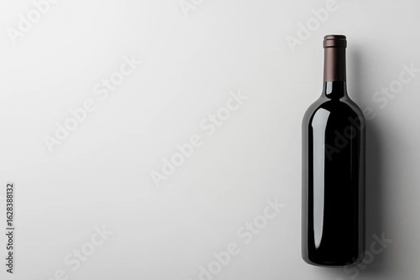 Obraz Wine Bottle Mockup - Light Grey Background
