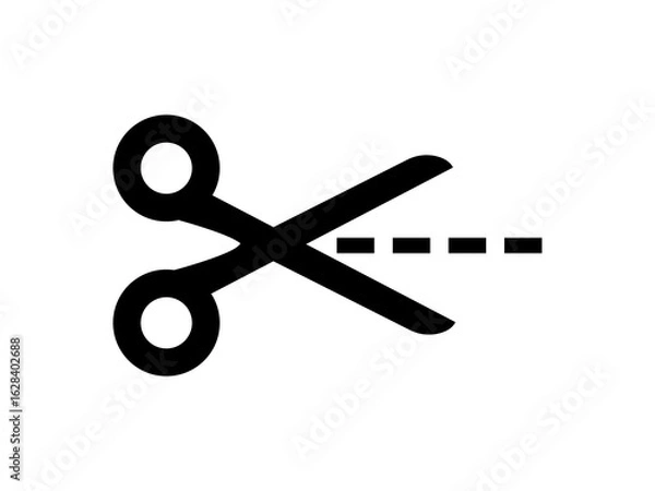 Obraz scissors cut a line icon