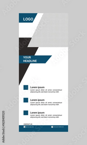 Fototapeta Modern business roll-up banner design, creative roll-up banner.