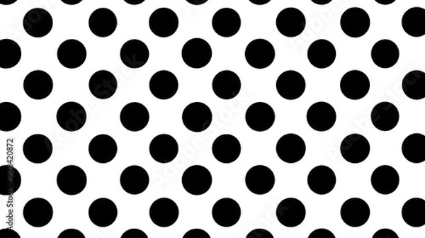 Fototapeta Symmetrical polkadot pattern black flat vector seamless