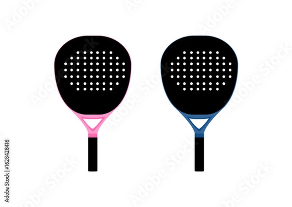 Fototapeta set of padel racket on pink and blue color