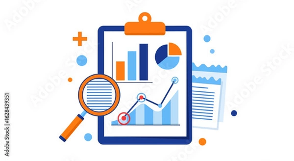 Fototapeta Business Data Analysis for Strategic Financial Performance and Growth. Visualizing market research, reports, and metrics for informed decision-making.