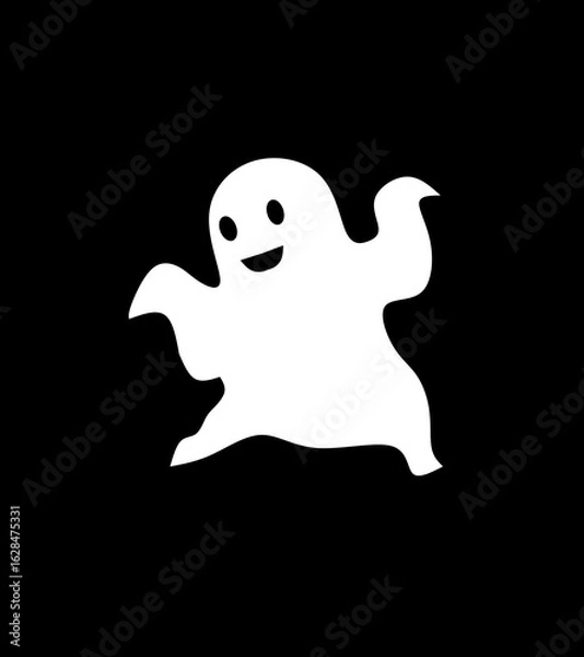 Obraz ghost sticker emoticon illustration vector 