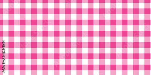 Obraz Simple seamless pattern with pink gingham motif on a white background