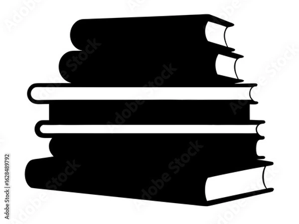 Obraz Book stack silhouette,library vector illustration, book vector silhouette illustration