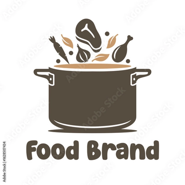 Obraz cooking process of vegetables on pan isolated on white background