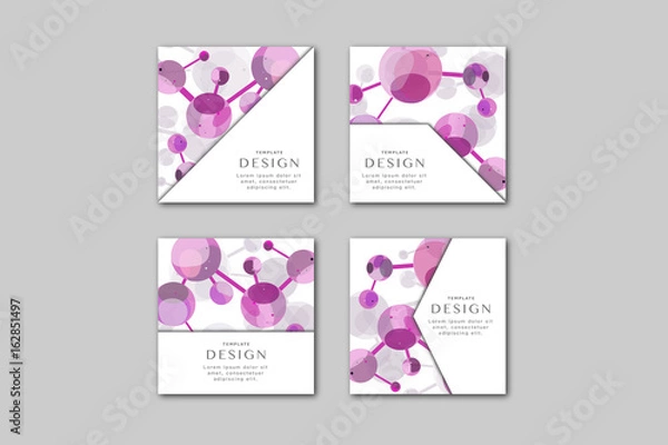 Fototapeta Template Molecules Background Set