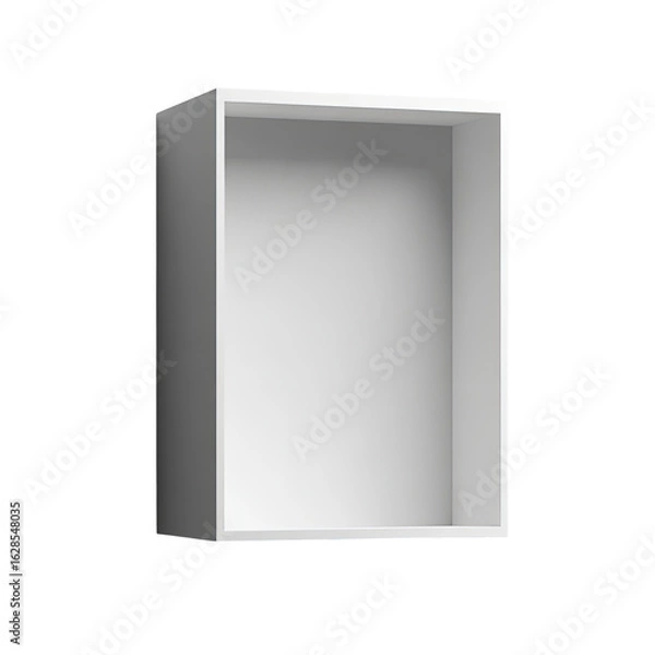 Fototapeta Empty white rectangular wall cabinet