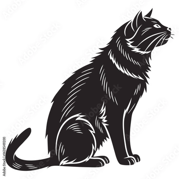 Obraz Isolated Black Silhouette of Cat