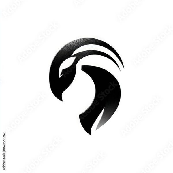 Fototapeta Stylized black and white animal head design.