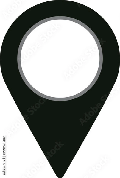 Obraz A simple black location pin icon, Vector
