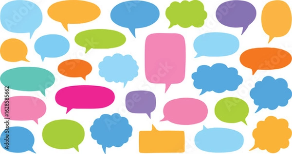 Fototapeta Colorful Speech Bubbles:  Communication, Conversation, and Dialogue Design Elements