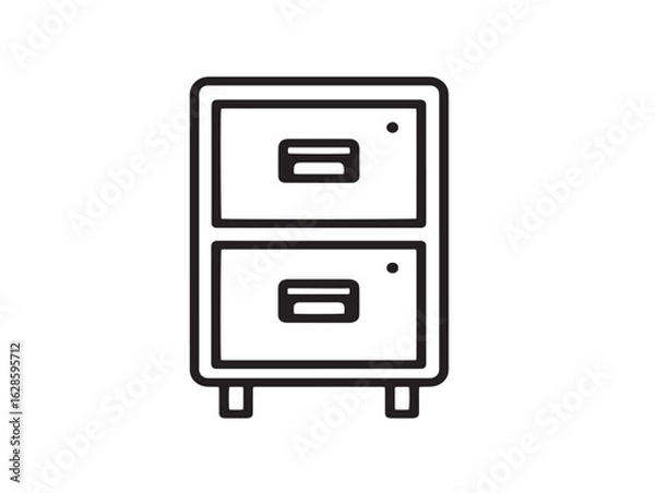 Fototapeta Elegant office cabinet drawer icon in 2D vector style
