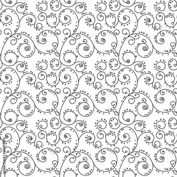 Fototapeta Seamless Pattern Zentangle Ornament Coloring Book Page Design Vector Illustration