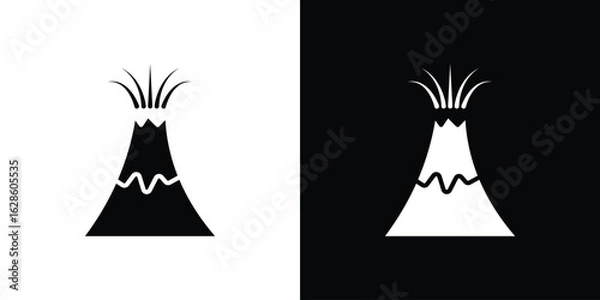 Obraz Volcano eruption icon. simple glyph icon. Vector solid isolated black illustration.