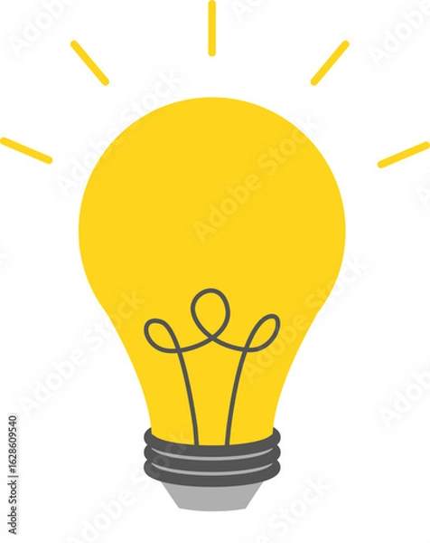 Obraz Idea icon with light bulb. Vector illustration
