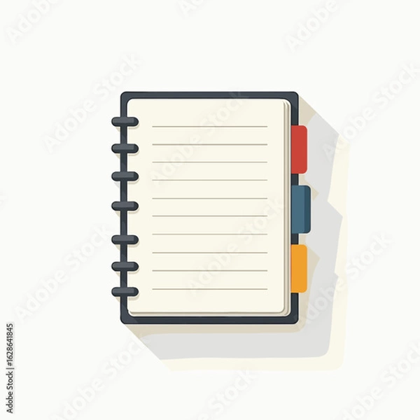 Fototapeta Simple digital diary illustration on soft background, note-taking concept