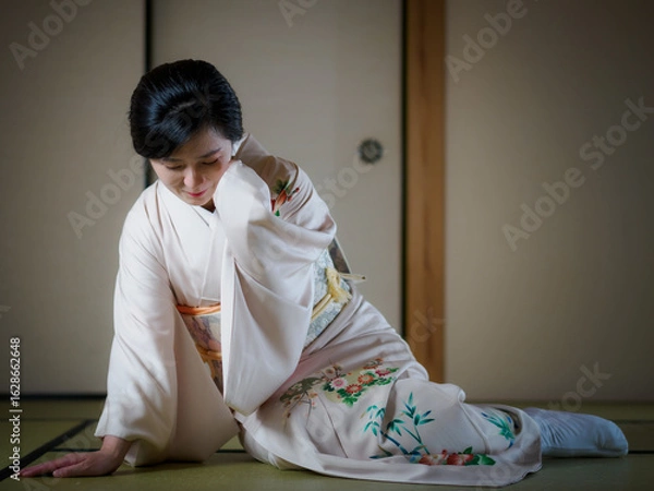 Obraz 打ちひしがれる着物の女性
