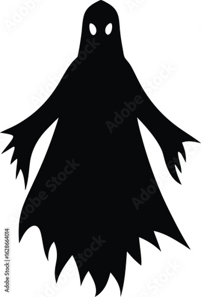 Obraz black silhouette ghost sheet on white background.eps