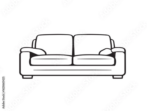 Obraz Stylish convertible sofa bed in 2D vector style