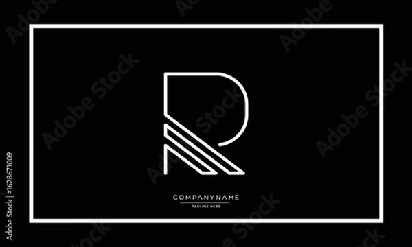 Obraz Alphabet letters R or RR logo monogram