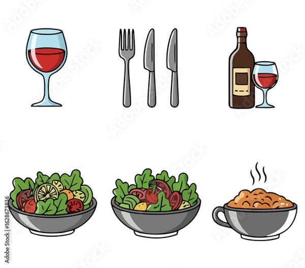 Fototapeta Food Beverage Icons Bundle Set 3 Restaurant Menu Graphics