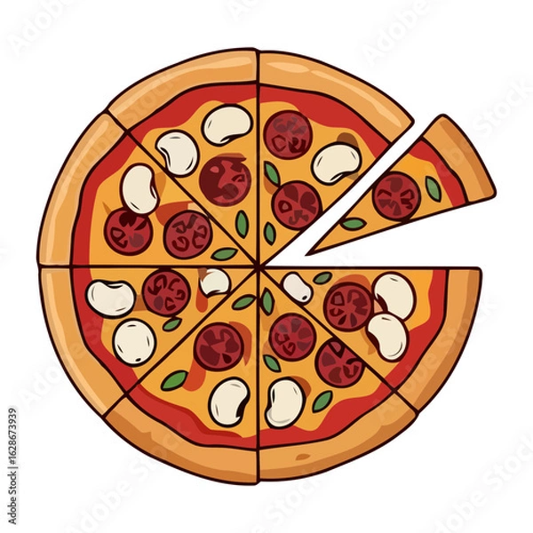 Fototapeta Pizza Icons Food and Beverage Vector Graphics