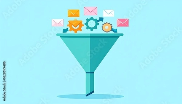 Fototapeta Email filtering funnel (1)