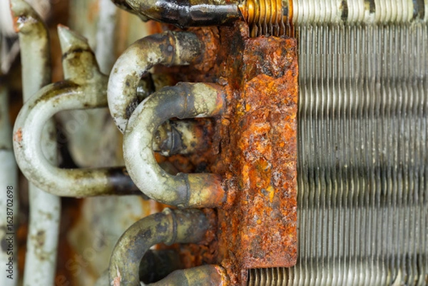 Fototapeta Rusty and leak fan coil unit