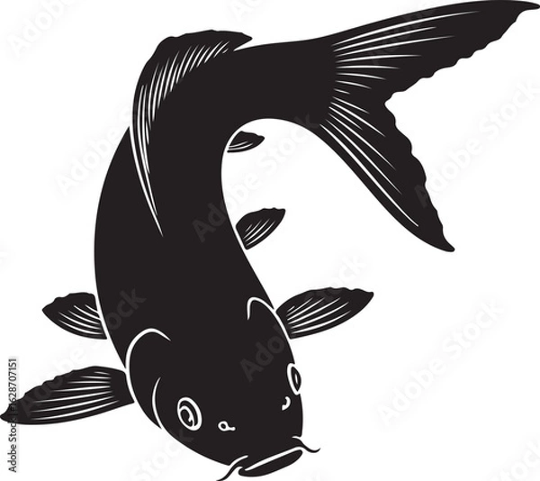 Obraz Koi Fish Vector Silhouette
