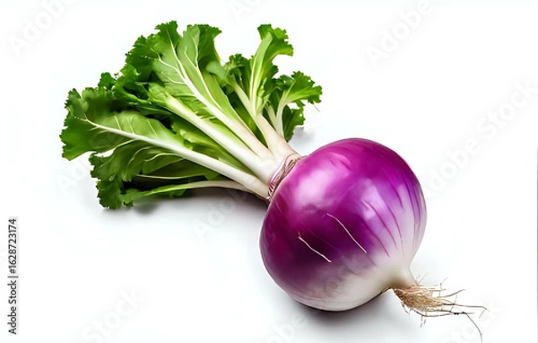 Fototapeta One whole turnip isolated on white background 