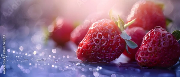 Fototapeta close up of strawberries