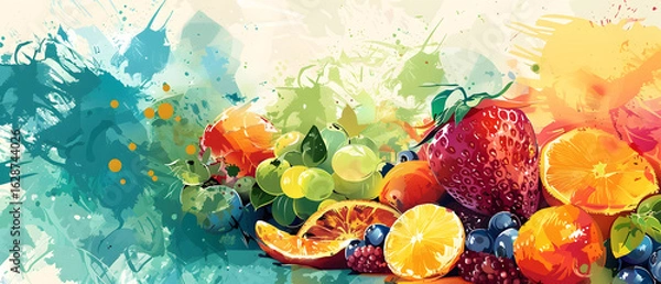 Fototapeta abstract watercolor background with flowers