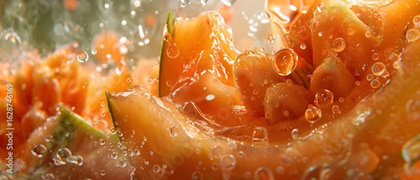 Fototapeta close up of a slice of orange