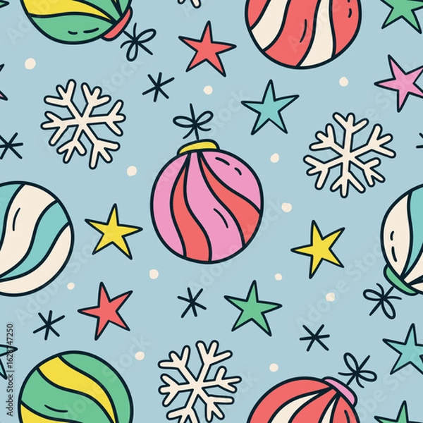 Obraz Christmas Ornaments Pattern Christmas Background