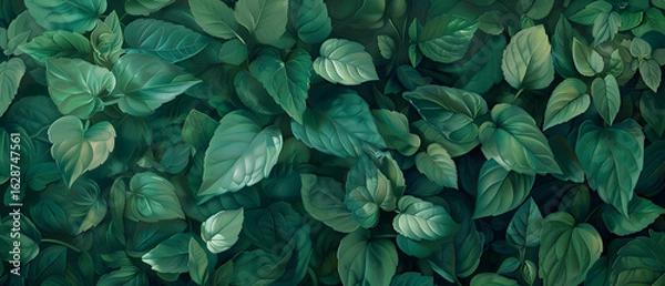 Fototapeta green feathers background