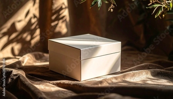 Fototapeta Closed Box on Fabric Surface with Sunlight and Shadow