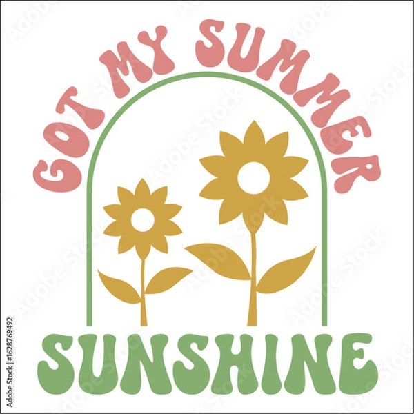 Fototapeta Retro Summer EPS Design ,Summer EPS Cut file, 