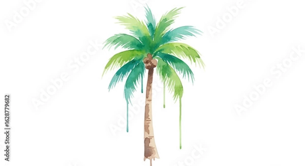 Obraz coconut tree on white background vector illustration 