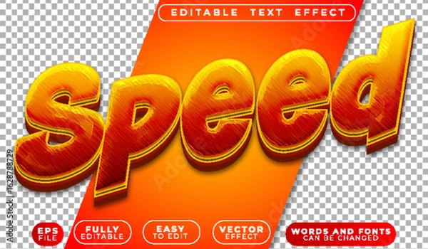 Fototapeta  Speed Fast Motion Drive Power Turbo Editable Vector Text File