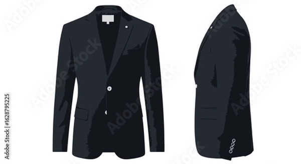 Obraz black blazer jacket isolated on white background