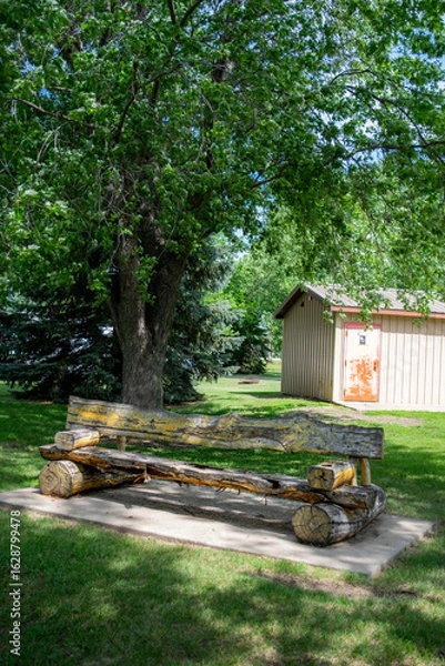 Obraz Rustic log bench