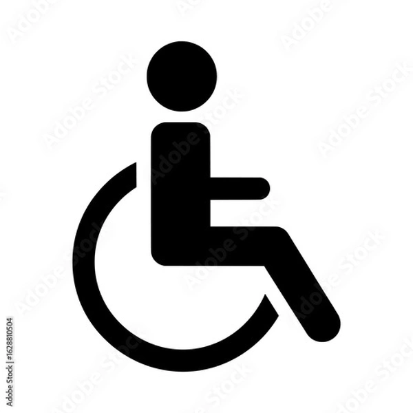 Fototapeta Vector illustration of wheelchair symbol isolated on white background representing accessibility