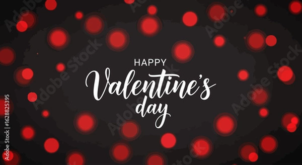 Fototapeta A vibrant red background with happy Valentine's day typography