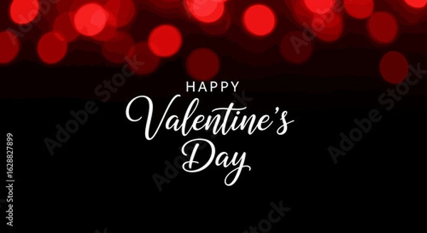 Obraz A vibrant red background with happy Valentine's day typography