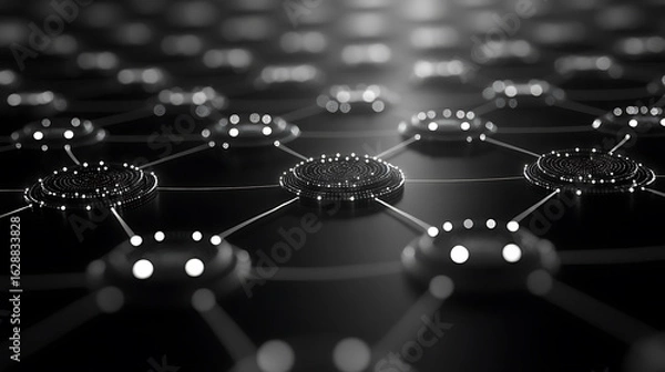 Fototapeta Abstract Network Connection Global Digital Connectivity and Data Flow Visualization