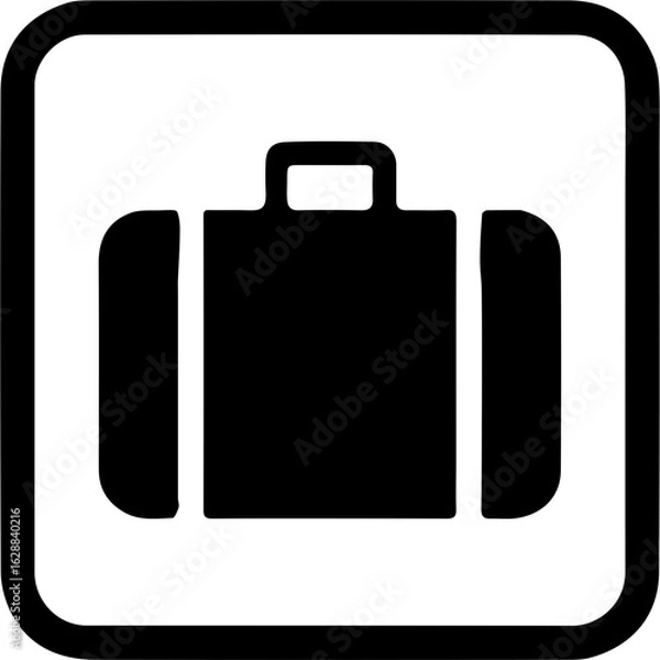 Obraz black suitcase icon