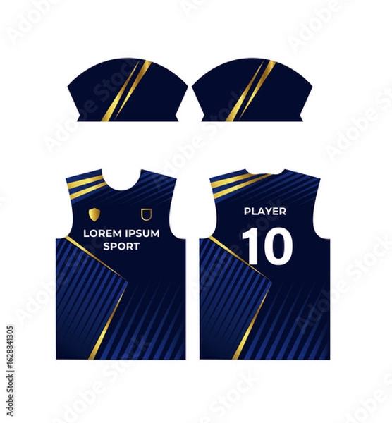 Fototapeta soccer jersey design template with pattern.