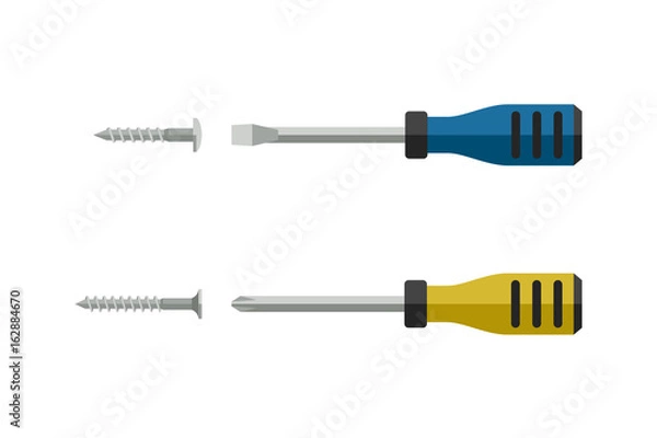 Obraz Screwdrivers with screws