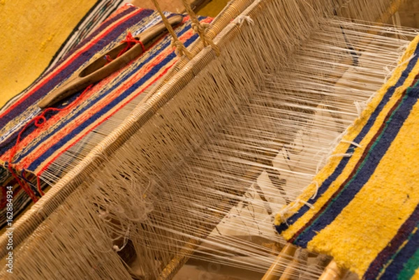 Fototapeta traditional carpet loom in morocco